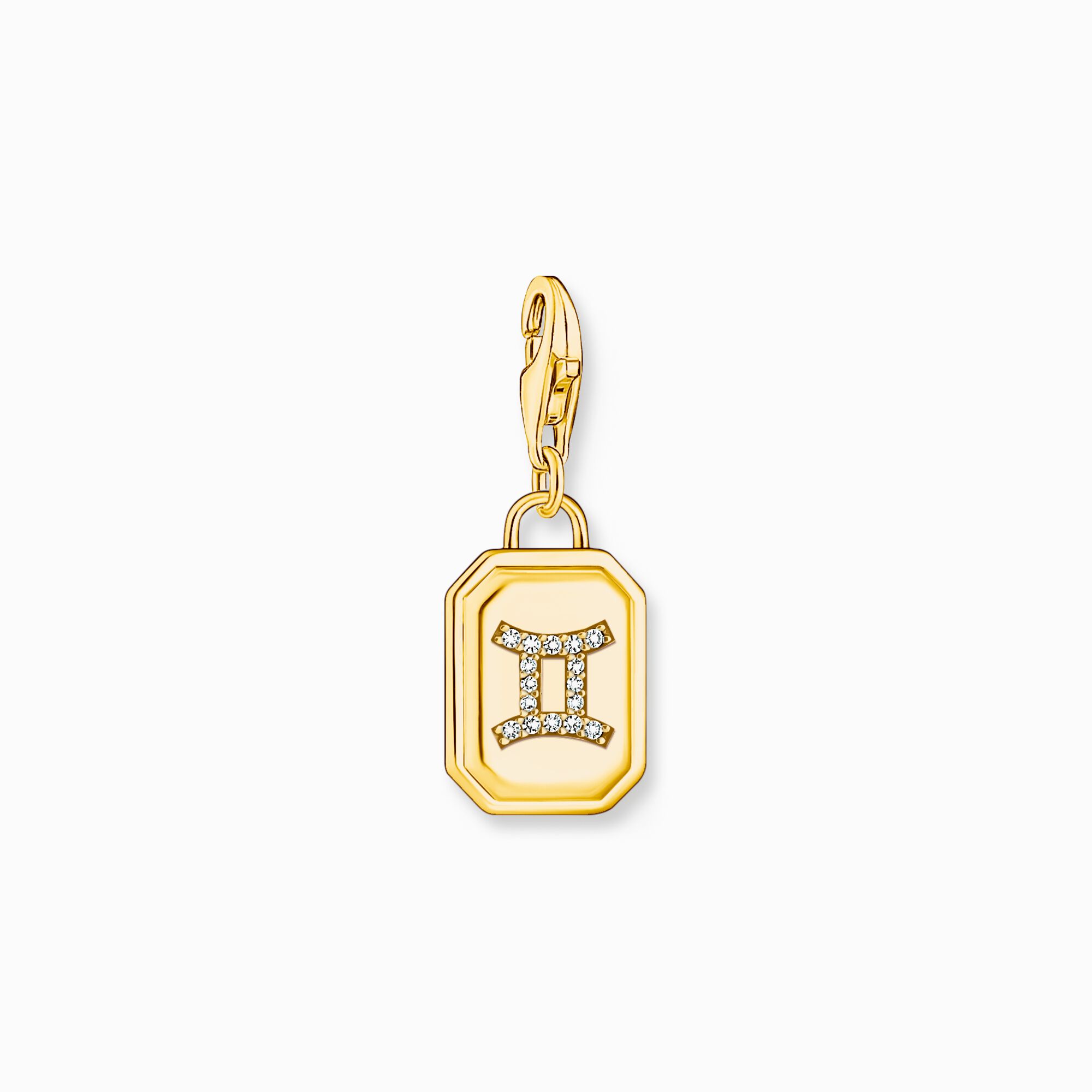 Charm de plata con ba&ntilde;o de oro del signo del Zodiaco G&eacute;minis con piedras de la colección Charm Club en la tienda online de THOMAS SABO